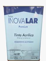 Tinta Acrílica acetinado INOVALAR PREMIUM Antimofo Sem Cheiro Branca 18L Parede Interior e Exterior