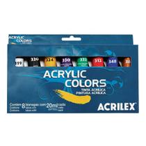 Tinta Acrílica Acrilex 20ml Acrylic Colors 8 Cores