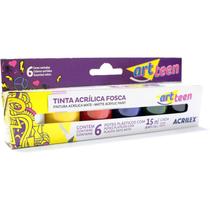 Tinta acrilica acrylic colors 15ml 6 cores acrilex