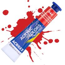 Tinta Acrílica Acrylic Colors 20ml 344 - Vermelho Cádmio Escuro