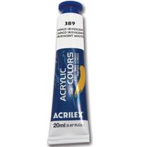 Tinta Acrílica Acrylic Colors 20ml Bisnaga Acrilex 389 Branco Iridescente