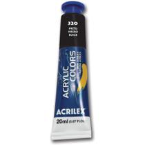 Tinta Acrílica ACRYLIC Colors 20ML Preto Caixa com 6 Unidades