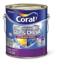 Tinta Acrílica Coral Total Sol E Chuva Branco 3,6l Antimofo Tinta Acrílica Coral Total Sol E Chuva Branco 3,6l Antimofo