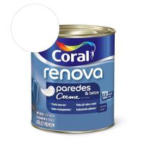 Tinta Acrílica Creme Premium Fosco Renova Paredes e Tetos Branco 800ml Coral