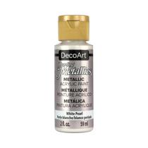 Tinta Acrílica DecoArt Dazzling Metallics Pérola Branca 59ml