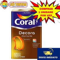 Tinta Acrílica Decora Diamante Premium Semi Brilho Alta Resistência Lavável 18 Litros - Coral