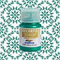 Tinta Acrilica Decorfix Metálica 37ml 398 - Verde