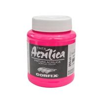 Tinta Acrílica Fluorescente para Tela 250ml 1012 Rosa Corfix Tinta Acrílica Fluorescente para Tela 250ml 1012 Rosa Corfix