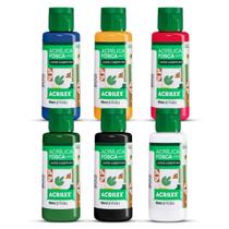 Tinta Acrílica Fosca 60ml Acrilex Kit com 6 Cores Tinta Acrílica Fosca 60ml Acrilex Kit com 6 Cores
