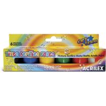 Tinta Acrílica Fosca Acrilex 15 Ml 6 Cores
