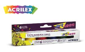 Tinta Acrílica Fosca Art Teen Com 6 Unidades Acrilex