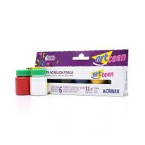 Tinta Acrílica Fosca Kit C/ 6 Cores 15ml Art Teen Acrilex