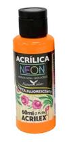 Tinta Acrílica Fosca Neon 60Ml Acrilex Fluorescente Laranja