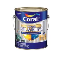 Tinta Acrílica Fosco Proteção Sol & Chuva Pintura Impermeabilizante Branco 3,600L - Coral