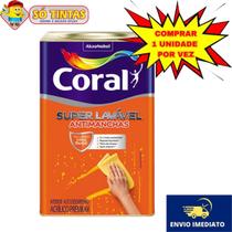 Tinta Acrílica Fosco Super Lavável Branco Alta Durabilidade 18 Litros - Coral