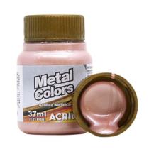 Tinta acrílica Metal Colors Acrilex 37ml Cor Rose Gold 499