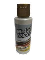 Tinta Acrílica Metal Colors Prata - 533 - Acrilex - 60Ml