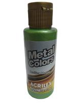 Tinta Acrílica Metal Colors Verde Musgo 513 - Acrilex - 60Ml