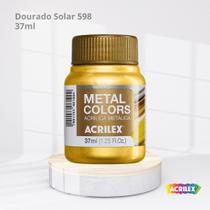 Tinta Acrílica Metálica Metal Colors Acrylic 37ML cor Dourado Solar