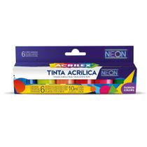 Tinta Acrílica Neon 6 Cores - Acrilex