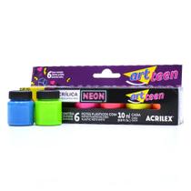 Tinta Acrílica Neon Art Teen - 6 Cores - Acrilex