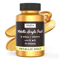 Tinta Acrílica Nicpro Dourado Metálico 250 ml Não Tóxica Tinta Acrílica Nicpro Dourado Metálico 250 ml Não Tóxica