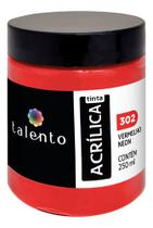 Tinta Acrílica P/ Tela 250ml Talento - 302 Vermelho Neon
