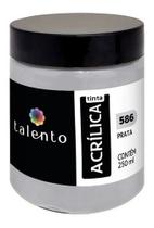 Tinta Acrílica P/ Tela 250ml Talento - 586 Prata Metalico