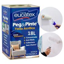 Tinta Acrílica Peg & Pinte Eucatex 18L Branco Alta Qualidade Tinta Acrílica Peg & Pinte Eucatex 18L Branco Alta Qualidade