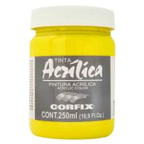 Tinta Acrílica Pintura Tela Amarelo Claro 250ml Corfix