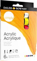 Tinta Acrílica Premium em Tubo 6 Cores DALER ROWNEY Simply
