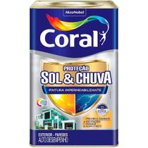 Tinta Acrílica Proteção Sol e Chuva Eggshell 18 Litros Branca - 5202628 - CORAL