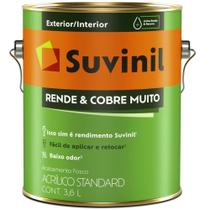 Tinta Acrílica Rende & Cobre Muito Fosco 3.6 Litros Palha 50308447 Suvinil Tinta Acrilica 3,6l F