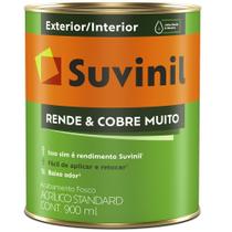 Tinta Acrílica Rende & Cobre Muito Fosco 900ml Branco - 50322194 - SUVINIL Tinta Acrílica Rende & Cobre Muito Fosco 900ml Branco - 50322194 - SUVINIL