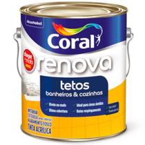 Tinta Acrílica Renova Tetos Banheiros & Cozinhas Branco 3,6 Litros - CORAL