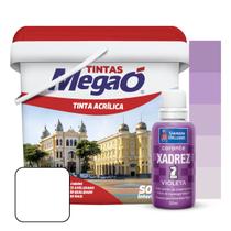 Tinta Acrílica Soft Econômica 3,6L MegaÓ Branco + Bisnaga Xadrez Parede Teto Interno - Cores