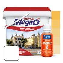 Tinta Acrílica Soft Econômica 3,6L MegaÓ Branco + Bisnaga Xadrez Parede Teto Interno - Cores