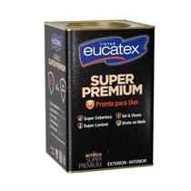 Tinta Acrílica Super Premium Eucatex Super Lavável Sem Cheiro Anti Mofo 18L Branco Fosco
