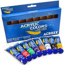 Tinta Acrilica Tela Acrylic Colors Kit 8 Bisnagas 20 Ml - acrilex