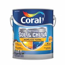Tinta Acrilico Fosco Proteção Total Sol e Chuva Branco Gelo 18l - Coral Tinta Acrilico Fosco Proteção Total Sol e Chuva Branco Gelo 18l - Coral