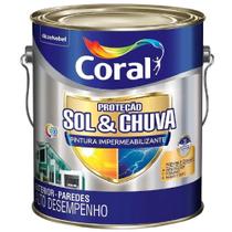 Tinta Acrilico Proteção Sol e Chuva Pintura Impermeabilizante Branca 3.6l - Coral