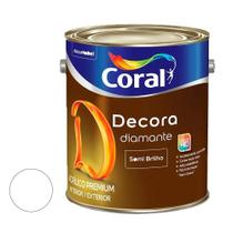 Tinta Acrilico Semi Brilho Decora Diamante Branco 3.6l - Coral Tinta Acrilico Semi Brilho Decora Diamante Branco 3.6l - Coral