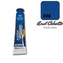 Tinta Acrylic Colors Acrilex 20ml 308 Azul Cobalto