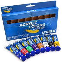 Tinta Acrylic Colors Acrilex - Estojo Com 8 Cores