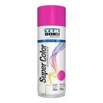 Tinta Aerossol Uso Geral Super Color Fluorescente Tekbond Rosa 350ml 250g - TEK BOND