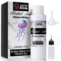 Tinta Álcool LET'S RESIN Branca 100ml com Funil Aplicador Tinta Álcool LET'S RESIN Branca 100ml com Funil Aplicador