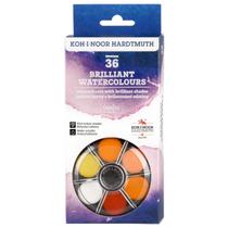 Tinta Aquarela em Pastilha 36 Cores Brilhantes Koh-I-Noor