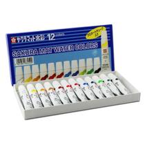 Tinta Aquarela Mat Water Colors Sakura com 12 cores (EMW-12)