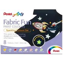 Tinta Aquarela para Tecido Fabric Fun Pentel com 8 Cores Metalicas