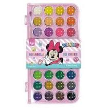 Tinta Aquarela Pintura 36 Cores Disney Minnie com Pincel